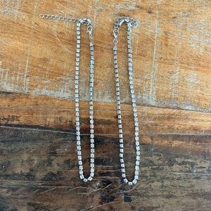 Pair of Elegant Silver Necklace Chokers